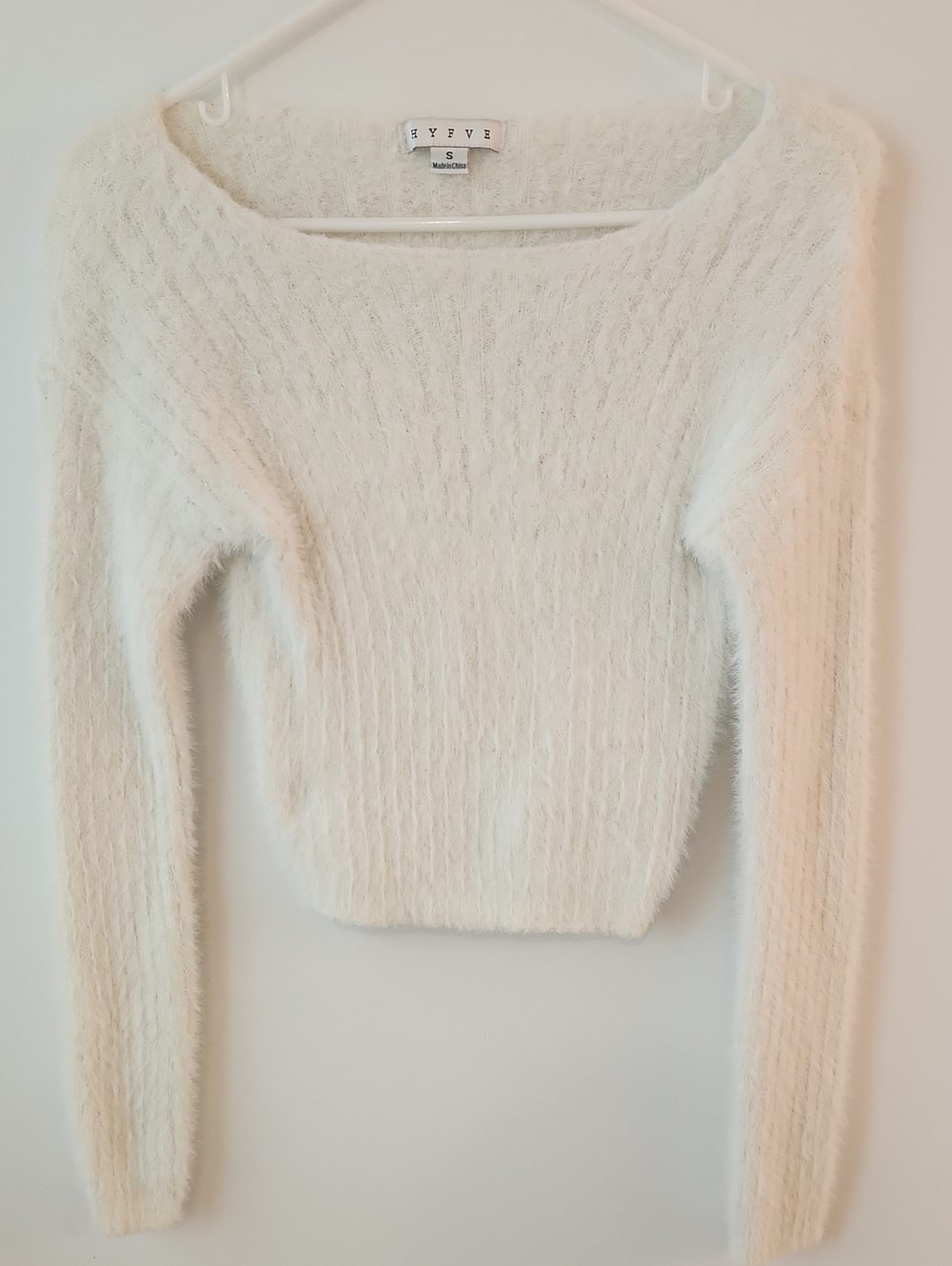 HYFVE From Willow Boutique Cream Fuzzy Scoop Neck Sweater
